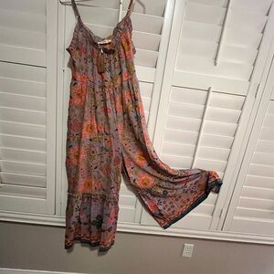 Natural Life Floral wide leg jumpsuit with adjustable Spaghetti Straps - size M